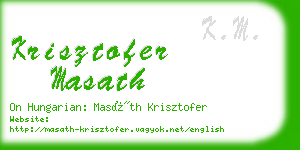 krisztofer masath business card